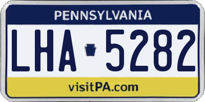PA license plate LHA5282