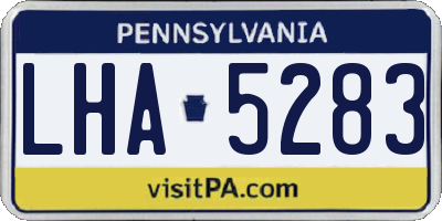 PA license plate LHA5283