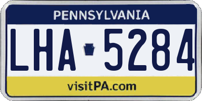 PA license plate LHA5284