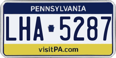 PA license plate LHA5287