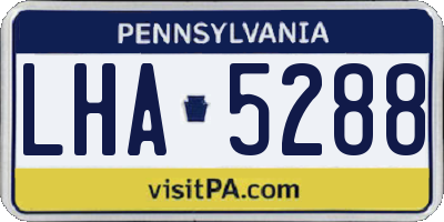 PA license plate LHA5288