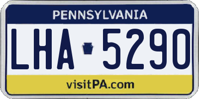 PA license plate LHA5290