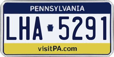 PA license plate LHA5291