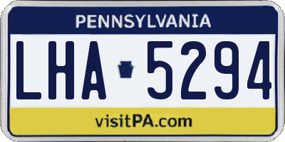 PA license plate LHA5294