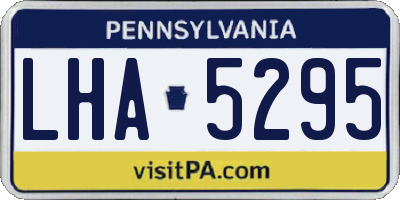 PA license plate LHA5295