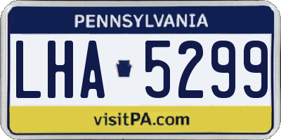 PA license plate LHA5299