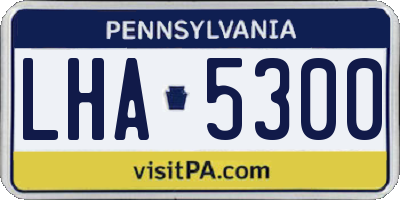 PA license plate LHA5300