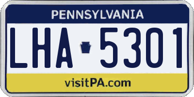 PA license plate LHA5301