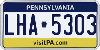 PA license plate LHA5303