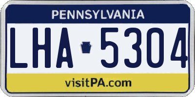 PA license plate LHA5304