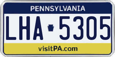 PA license plate LHA5305