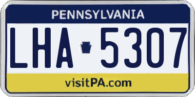 PA license plate LHA5307