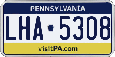 PA license plate LHA5308