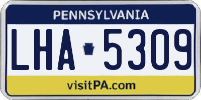 PA license plate LHA5309