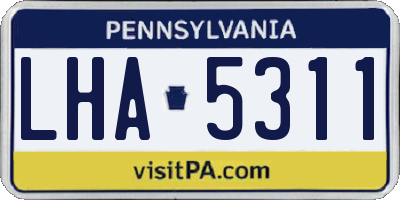 PA license plate LHA5311