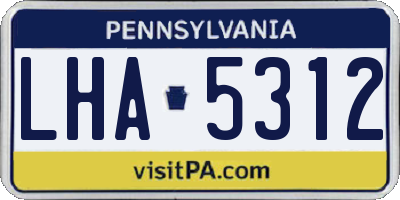 PA license plate LHA5312