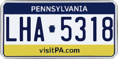 PA license plate LHA5318