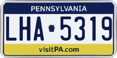 PA license plate LHA5319