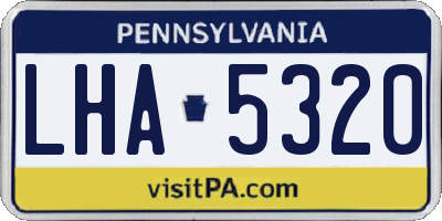 PA license plate LHA5320