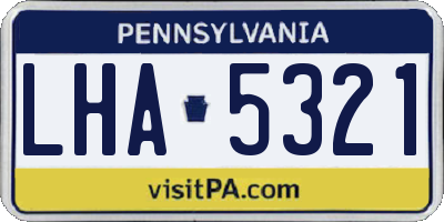 PA license plate LHA5321