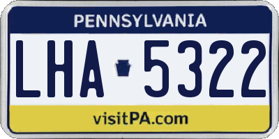 PA license plate LHA5322