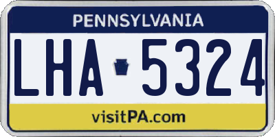 PA license plate LHA5324