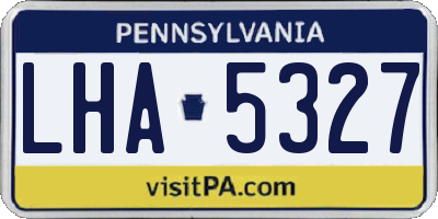 PA license plate LHA5327
