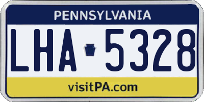 PA license plate LHA5328