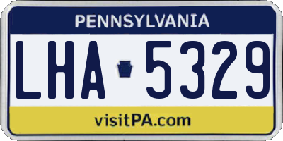 PA license plate LHA5329