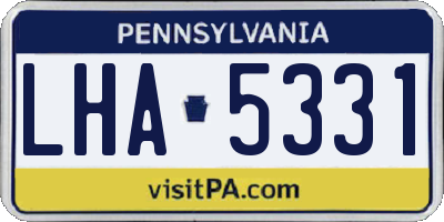 PA license plate LHA5331