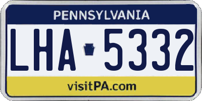 PA license plate LHA5332