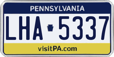 PA license plate LHA5337