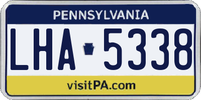 PA license plate LHA5338