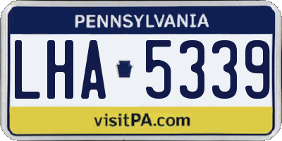 PA license plate LHA5339