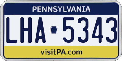PA license plate LHA5343