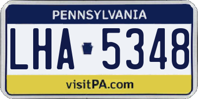 PA license plate LHA5348