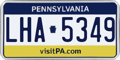 PA license plate LHA5349