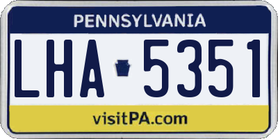 PA license plate LHA5351