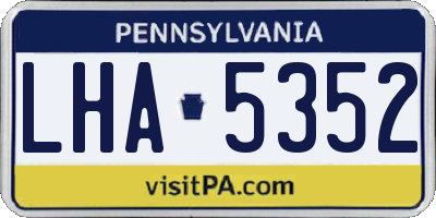 PA license plate LHA5352