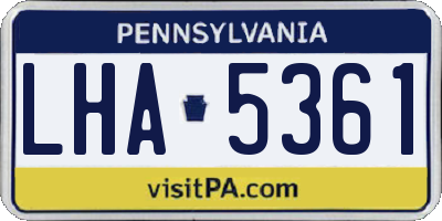 PA license plate LHA5361
