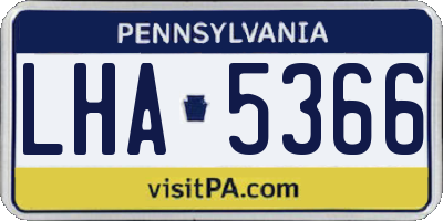 PA license plate LHA5366
