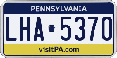 PA license plate LHA5370