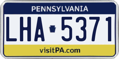 PA license plate LHA5371