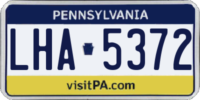 PA license plate LHA5372