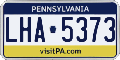 PA license plate LHA5373