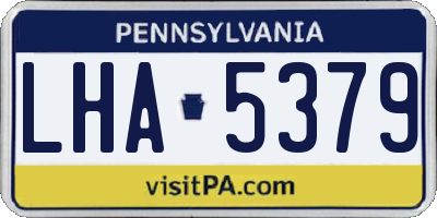 PA license plate LHA5379