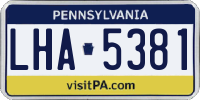 PA license plate LHA5381