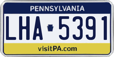 PA license plate LHA5391