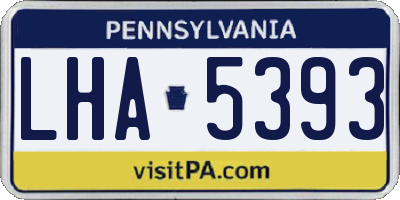 PA license plate LHA5393