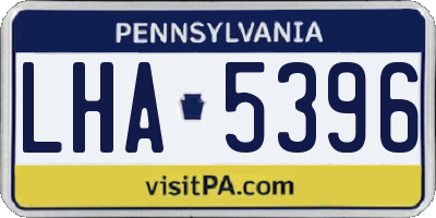 PA license plate LHA5396
